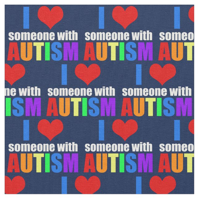 Autism Kärlek Tyg (Närbild)