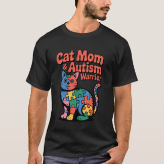 Autism Katt Mamma Autism Krigare Färgrik Autism Me T Shirt