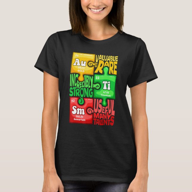 Autism Kemiskt Element T Shirt (Framsida)