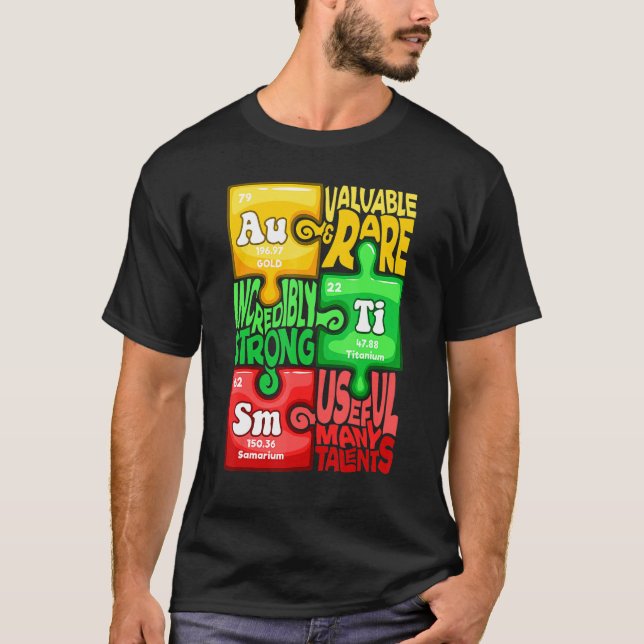 Autism Kemiskt Element T Shirt (Framsida)
