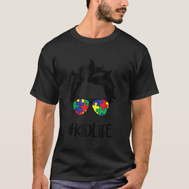Autism Kids Kidlife Momlife Mamma and Mini Mamma T Shirt (Framsida)