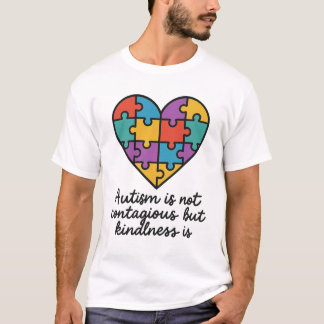 Autism Kindness Heart Puzzle Biet Design T Shirt