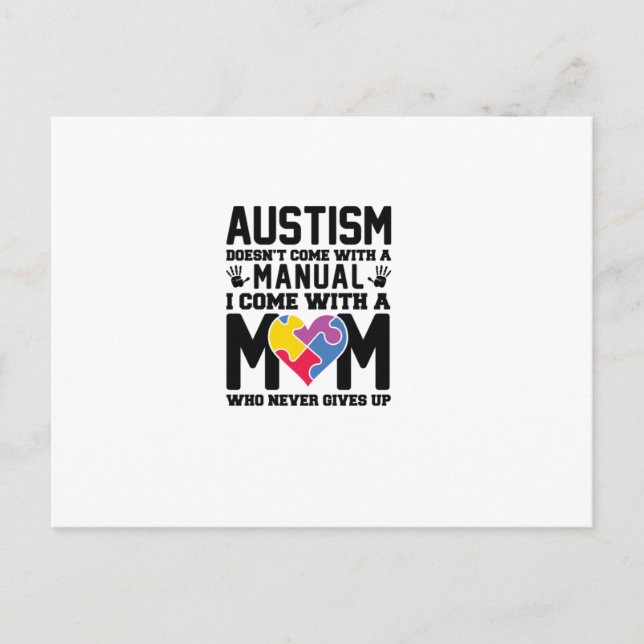 Autism Komar inte med en handbok Inbjudan Vykort (Framsida)