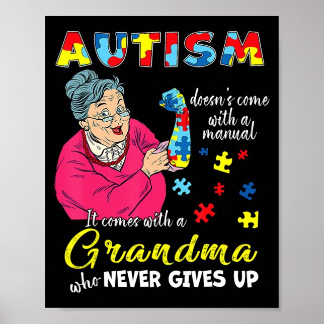 Autism Komar inte med en manuell mormor som Poster (Framsidan)