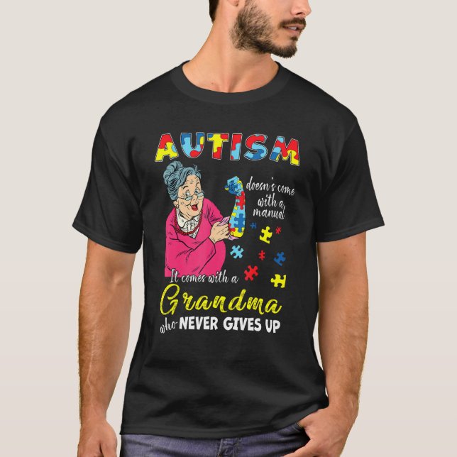 Autism Komar inte med en manuell mormor som T Shirt (Framsida)