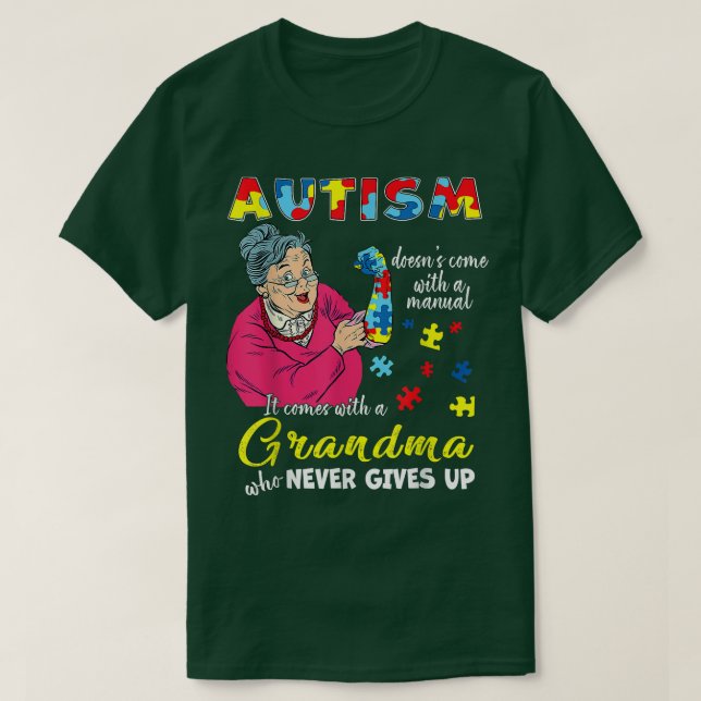 Autism Komar inte med en manuell mormor som T Shirt (Design framsida)