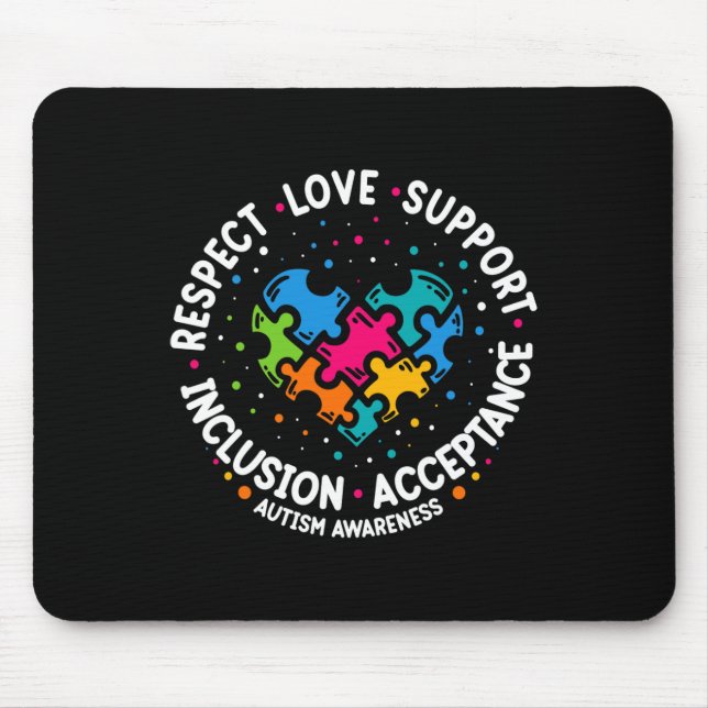 Autism Kvinnor i Manar respekterar Kärlek Support  Musmatta (Framsidan)