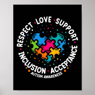 Autism Kvinnor i Manar respekterar Kärlek Support Poster