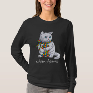 Autism Kvinnor Män Respekt Kärlek Stöd Katt Autism T Shirt