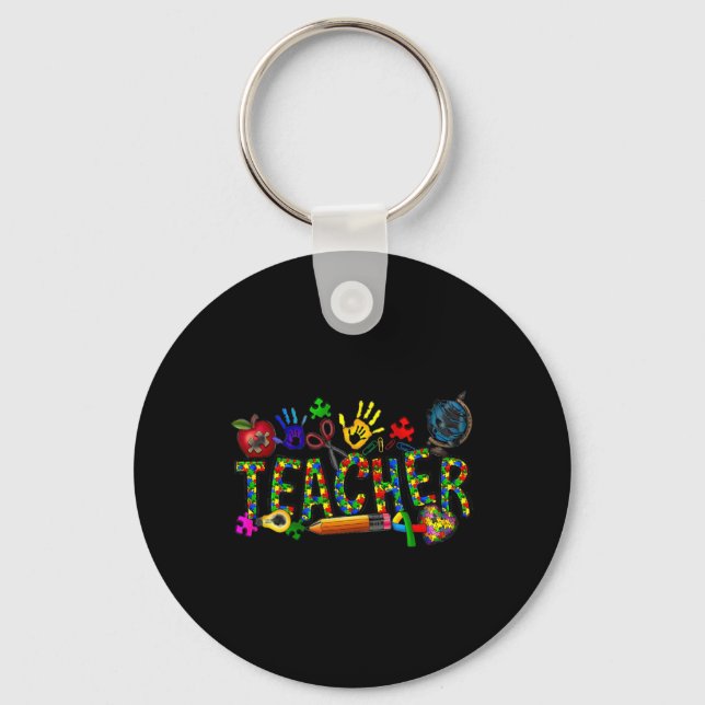 Autism Lacher Autism Awareness Coquette Autism Nyckelring (Framsida)