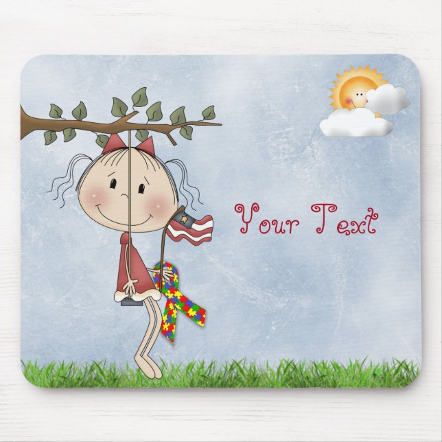 Autism^ Lägg till din text-Mousepad Musmatta (Framsidan)