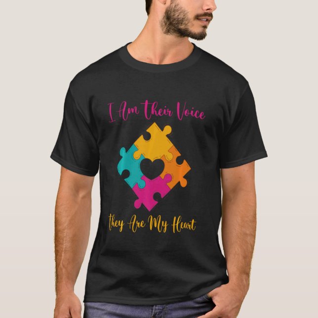 Autism Lärarpresent, Jag är Deras Röst De Är Min T Shirt (Framsida)