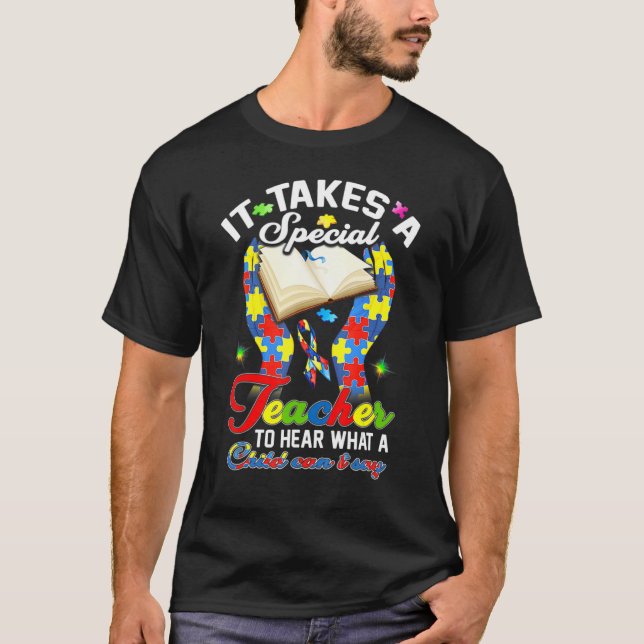Autism Lärarpusselbit Speciellt Barn Kvinnor A T Shirt (Framsida)