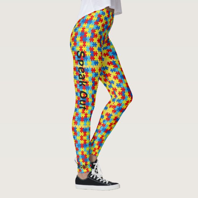 Autism Leggings Puzzle Yoga motion Byxor (Höger)