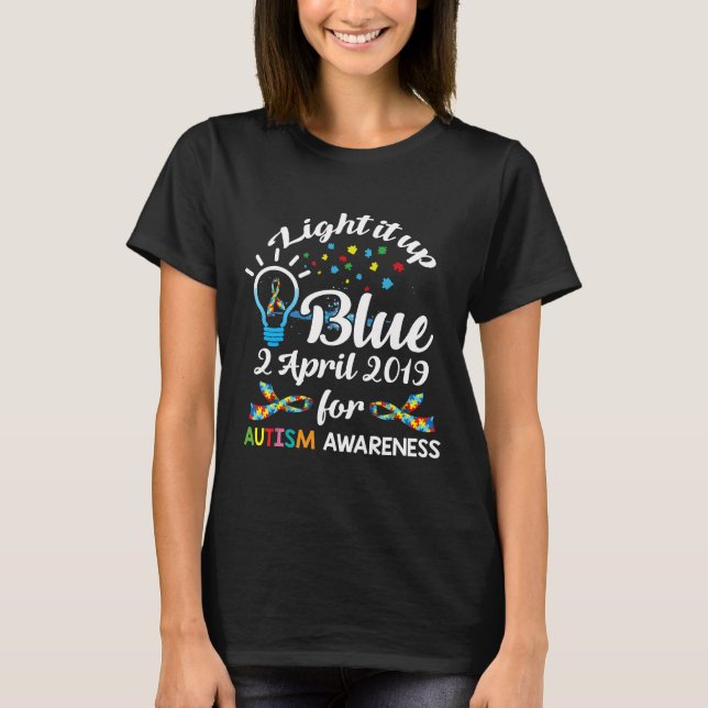 Autism-light 2 april 2011 t shirt (Framsida)