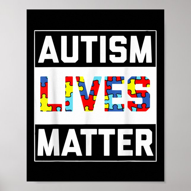 Autism Live Autism Awareness T Shirt Poster (Framsidan)