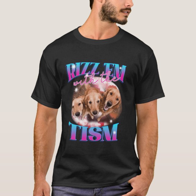 Autism Lusnyj Rizz Em med Tism Hund MemeAutist T Shirt (Framsida)