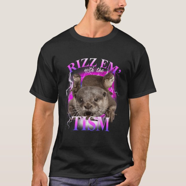 Autism Lusnyj Rizz Em med Tism Meme Autistic O T Shirt (Framsida)