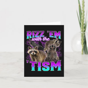 Autism Lusnyj Rizz Em med Tism Meme Racoon Kort