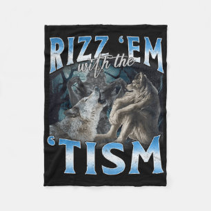 Autism Lusnyj Rizz Em med Tism Varg Memman Fleecefilt
