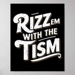 Autism Lustigt Vintage Rizz Em med Tism Meme Au Poster
