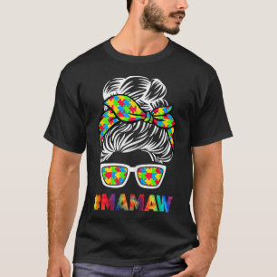 Autism Mamaw Rufsyl Ballongsolglasögon Bandana Mor T Shirt