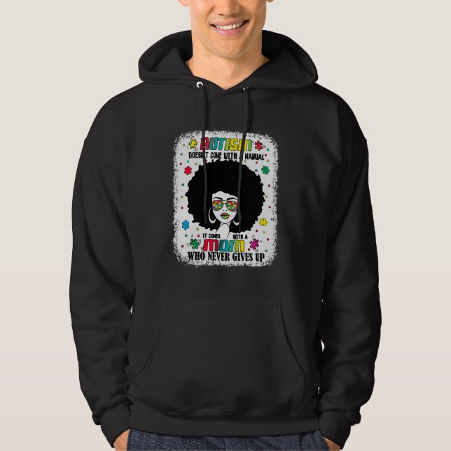 Autism Mamma är Kom med en manuell autismbelöning Hoodie (Framsida)