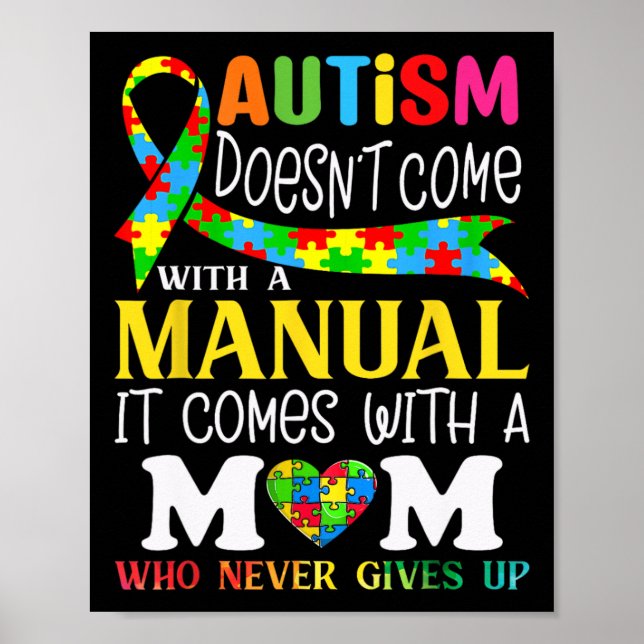 Autism Mamma Autism Awareness 2025 är inte Kom med Poster (Framsidan)