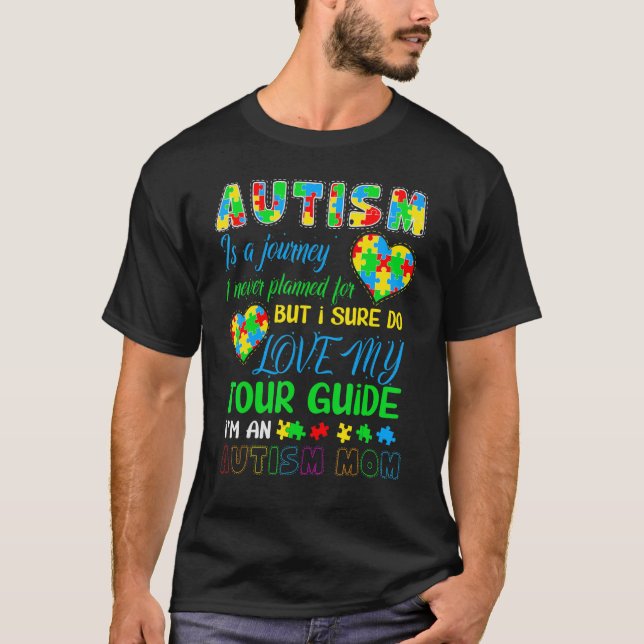 Autism Mamma Autism Awareness Autism är en källa T Shirt (Framsida)
