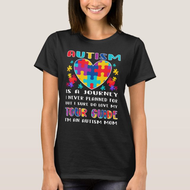 Autism Mamma Autism Awareness Autism är en resa 5 T Shirt (Framsida)