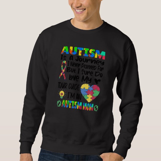 Autism Mamma Autism Awareness Puzzle Autism är en  Lång Ärmad Tröja (Framsida)