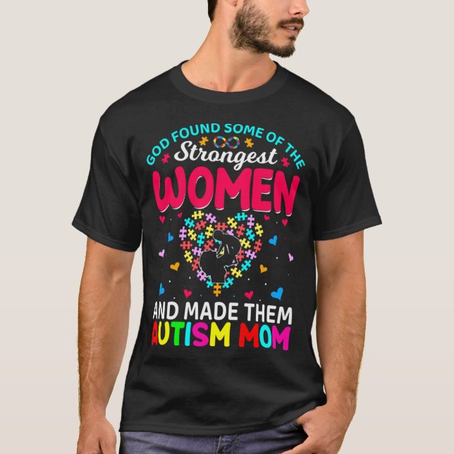 Autism Mamma Autism Awareness Warriare Mamma Motiv T Shirt (Framsida)