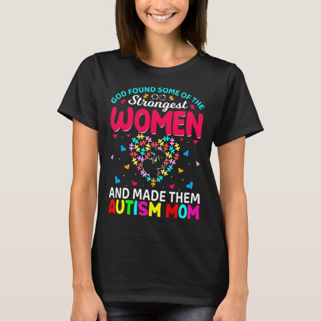 Autism Mamma Autism Awareness Warriare Mamma Motiv T Shirt (Framsida)