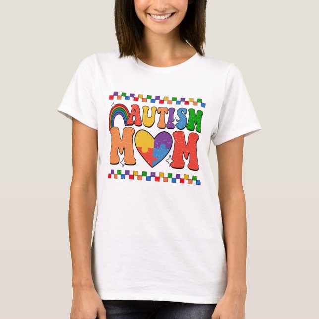 Autism mamma, autism-medvetande t shirt (Framsida)
