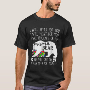 Autism Mamma Bear, jag kommer att tala med kämpe f T Shirt