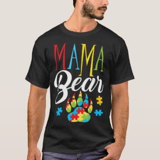 Autism Mamma Bear Tass Puzzle Biet Barnkvinnor Aut T Shirt