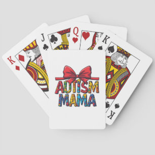 Autism Mamma Bow Coquette Mamma Autism Awareness Casinokort