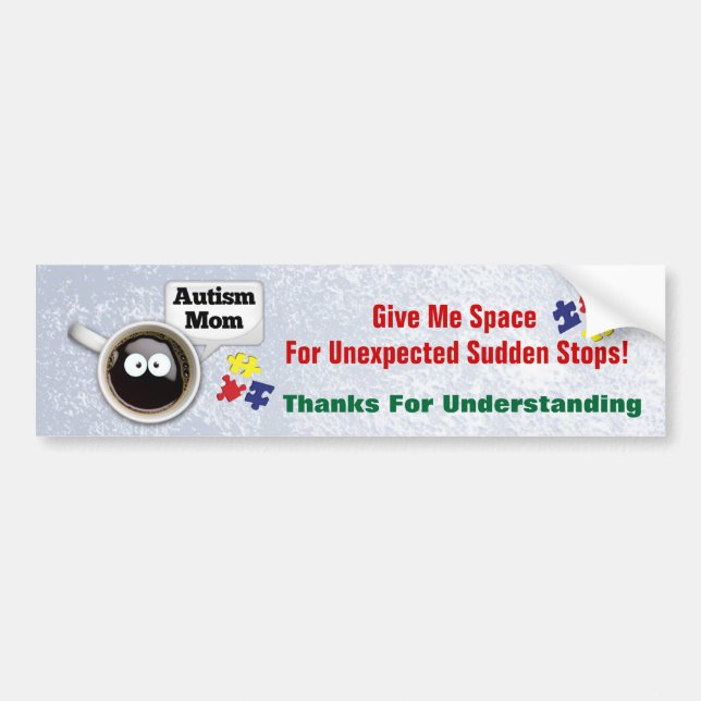Autism Mamma Bumper Sticker Bildekal (Framsidan)