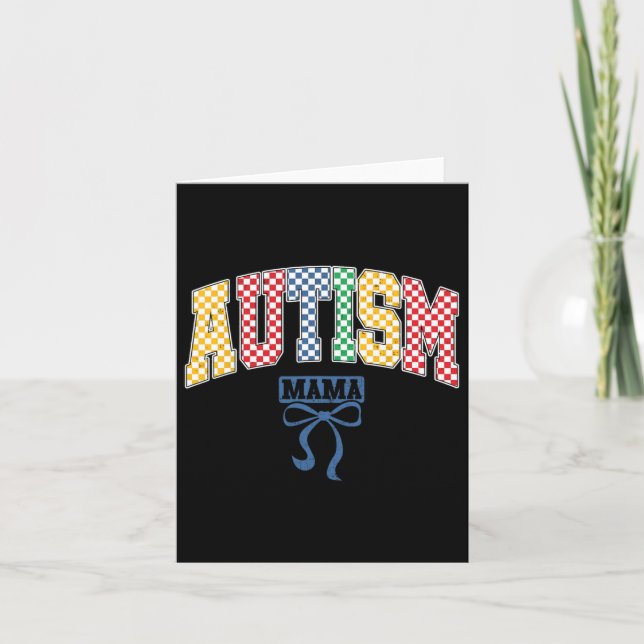 Autism Mamma Coquette Bow Autism Awareness Cute Kort (Framsida)