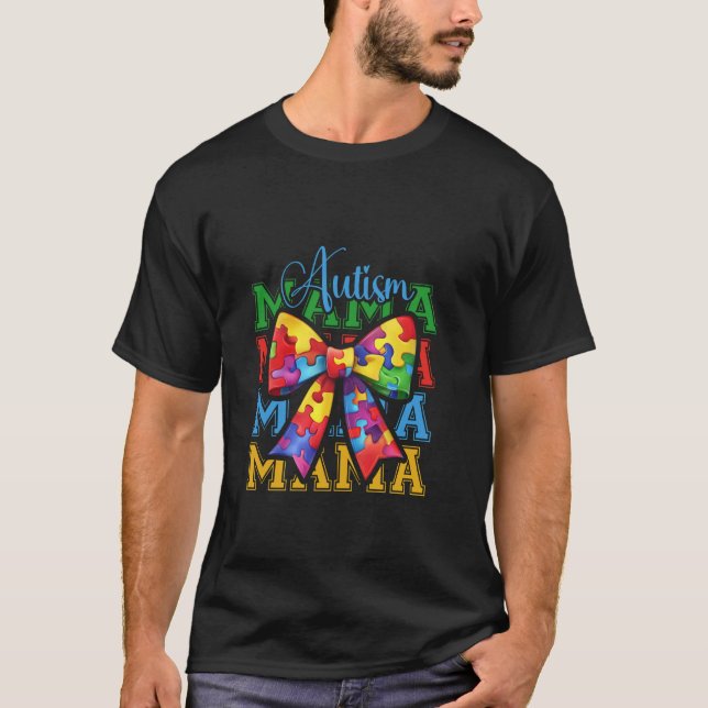 Autism Mamma Coquette T Shirt (Framsida)