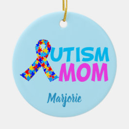 Autism Mamma Cute Anpassningsbar Mors dag Julgransprydnad Keramik