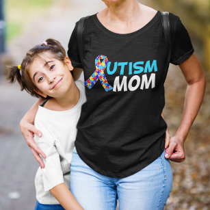 Autism Mamma Cute Awareness Ribbon Mors dag T Shirt
