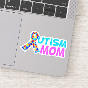 Autism Mamma Cute Rosa Blue Mors dag Klistermärken