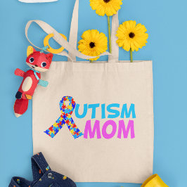 Autism Mamma Cute Rosa Blue Mors dag Tygkasse