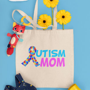 Autism Mamma Cute Rosa Blue Mors dag Tygkasse