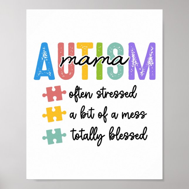 Autism Mamma Definition Mamma Stressat ofta lite Poster (Framsidan)