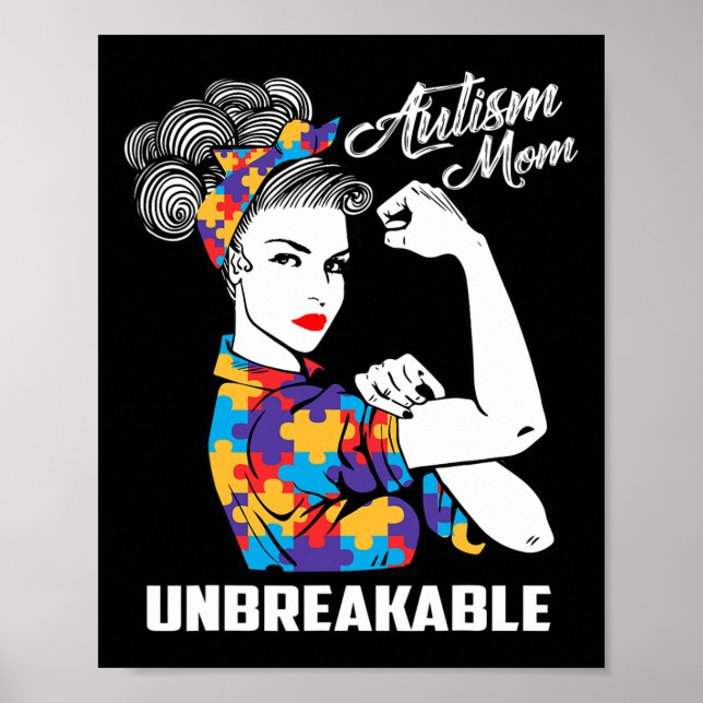 Autism Mamma - ej brytbar utmärkelse för autism Poster (Framsidan)