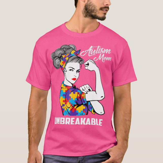 Autism Mamma - ej brytbar utmärkelse för autism T Shirt (Framsida)