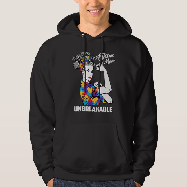 Autism Mamma - ej brytbart Awareness Gift 3 Hoodie (Framsida)
