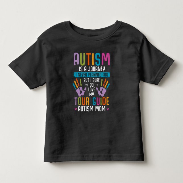 Autism Mamma-familjens medlem stöder Autism-barn T Shirt (Framsida)